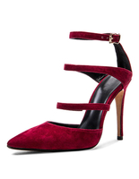 Chaussures à talons hauts escarpins à talon aigu bout pointu cheville bracelet cuir