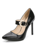 Chaussures à talons hauts escarpins à talon aigu Chaussures Mary Jane 2021 Noir Bout Pointu Perles Chaussures Vintage