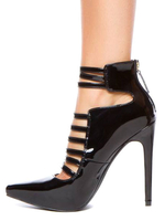 Chaussures à talons hauts escarpins à talon aigu en Synthétique verni unicolore Zip