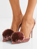 Chaussures à talons hauts escarpins à talon aigu en velours Cameo Rose unicolore et talons décolletés en peau de mouton