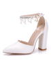 Chaussures à Talons Hauts Escarpins Femme avec Bout Pointu à Cuir Synthétique avec Boucles Décorations avec Franges Bimatières Chaussures à Talons Hauts