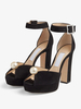 Chaussures à Talons Hauts Femme avec Plateforme avec Bout Ouvert Unicolore