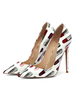 Chaussures à talons hauts pour femmes; bout pointu; talon aiguille; grande taille; blanc