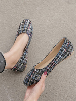 Chaussures Ballet Flats Bordeaux Polyester Bout Rond Femme