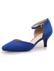 Chaussures bleues Chaussures Suede Chaton Talon Pointu Toe Chaussures de soirée avec sangle de cheville