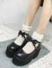 Chaussures Classique Lolita Avec Nœud Plateforme Synthétique Lolita Noires