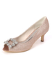 Chaussures dinvité de mariage strass champagne peep toe chaton talon chaussures de mariée paillettes chaussures de soirée