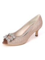 Chaussures dinvité de mariage strass champagne peep toe chaton talon chaussures de mariée paillettes chaussures de soirée
