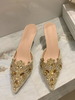 Chaussures dété décontractées pour femmes en dentelle à bout pointu blond