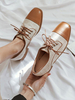 Chaussures décontractées à lacets bout carré pour femmes