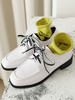 Chaussures décontractées blanches pour femmes à bout carré à lacets Chaussures Oxford