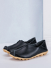 Chaussures décontractées noires pour femmes chaussures plates à enfiler à bout rond