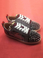Chaussures décontractées pour homme en cuir de vachette noir argenté bout rond oeuvre Rivets chaussures à enfiler
