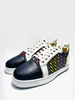 Chaussures Décontractées Pour Homme En Cuir Verni De Couleur Fendue Chaussures À Lacets Géométriques À Bout Rond