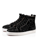 Chaussures Décontractées Pour Homme Noir Polyester Bout Rond Artwork Rivets Slip-On Shoes