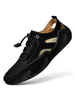 Chaussures décontractées pour hommes Chaussures à enfiler en cuir suédé noir à bout rond