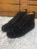 Chaussures décontractées pour hommes noir bout rond strass oeuvre sans lacet chaussures pour hommes chaussures