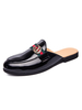 Chaussures décontractées pour hommes Noir Cuir PU rond Détails en métal