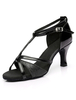 Chaussures de Bal 2021 Noir Bout Ouvert T Type Boucle à Cheville Chaussures de Danse Latine
