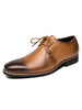 Chaussures de bal de fin dannée en cuir marron clair pour hommes