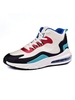 Chaussures de basket-ball blanches à bout rond en cuir PU avec bloc de couleur pour hommes