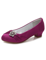 Chaussures de cortège enfant à bout rond en soie et satin