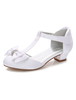 Chaussures de cortège enfant à bout rond en soie et satin
