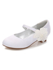 Chaussures de cortège enfant blanche bout tond décoré de fleur Chaussures fille