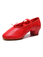 Chaussures de danse de ballet pour femmes Chaussures de danse à bout fermé rouges