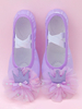 Chaussures de danse de ballet pour femmes chaussures de danse à bout rond violettes avec fleurs