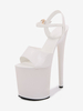 Chaussures De Danse De Pôle Blanc Sandales À Talons Hauts À Plate-forme Sexy