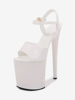 Chaussures De Danse De Pôle Blanc Sandales À Talons Hauts À Plate-forme Sexy