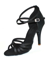 Chaussures de Danse Femmes 2021 Chaussures de bal noires bout ouvert boucle cheville Chaussures de danse latine
