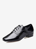 Chaussures De Danse Jazz Richelieu Noires À Bout Rond En Cuir PU Verni