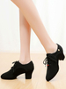 Chaussures de danse latine à bout rond noir à lacets chaussures de danse Chaussures de jazz