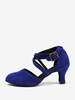 Chaussures De Danse Latine À Bride Croisée De Salon À Bout Rond Bleues