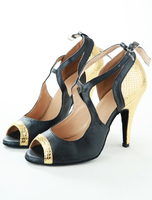 Chaussures de danse latine bicolores à motif écaille
