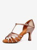 Chaussures de danse latine en cuir PU à bout rond couleur chair