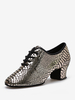 Chaussures de danse latine en cuir PU argenté serpent à bout rond
