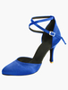 Chaussures de danse latine en soie et satin avec bout pointu