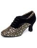 Chaussures de danse latine en Synthétique à talons épais et lacets et bout amande