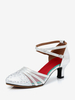 Chaussures de danse latine Mesh Silver Chaussures de danse à bout rond