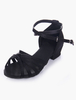 Chaussures de danse latine noir à talons chiots bout ouvert