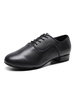 Chaussures de danse latine noires bout rond danse de salon patché chaussures sculptées