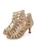 Chaussures de danse latine or 2021 Peep-toe à talon haut Chaussures Ballroom femme Chaussures de danse