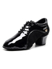 Chaussures de danse latine pour femmes; bout rond noir; chaussures de danse de salon patchées