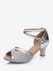 Chaussures de danse latine Rose bout rond boucle chaussures de danse de salon