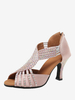 Chaussures de danse latine rose bout rond strass chaussures de danse de salon