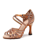 Chaussures de danse latine sur mesure pour femmes en satin a bout ouvert strass de luxe chaussures de danse de salon