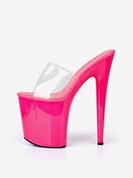 Chaussures De Danse Pole Sexy Sandales Rouges Plates-Formes À Bout Ouvert Talons Hauts